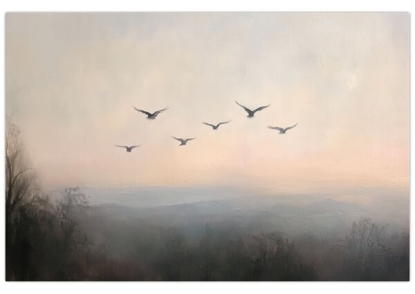 Obraz - Hejno vtákov (90x60 cm)