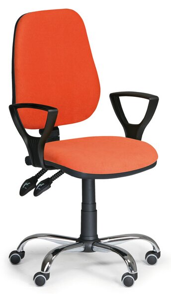 Pracovná stolička Comfort SY s podrúčkami, oranžová