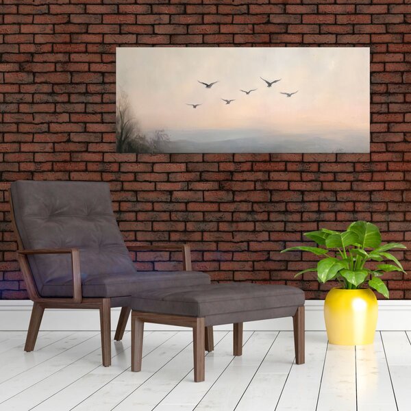 Obraz - Hejno vtákov (120x50 cm)