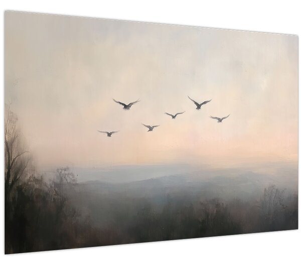 Obraz - Hejno vtákov (90x60 cm)