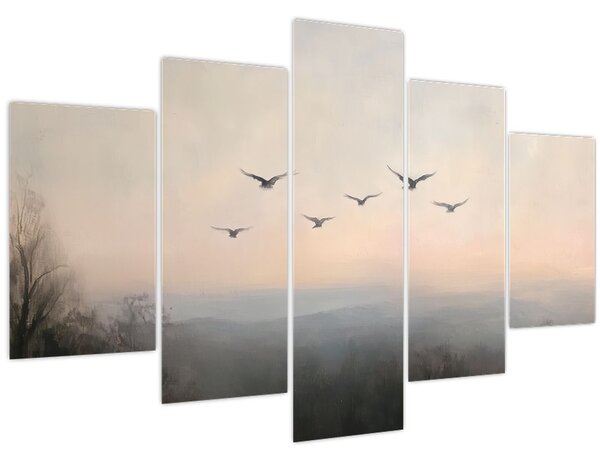 Obraz - Hejno vtákov (150x105 cm)