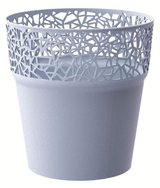 Prosperplast Kvetináč s čipkou TREE ľadovo šedý 12,0 cm