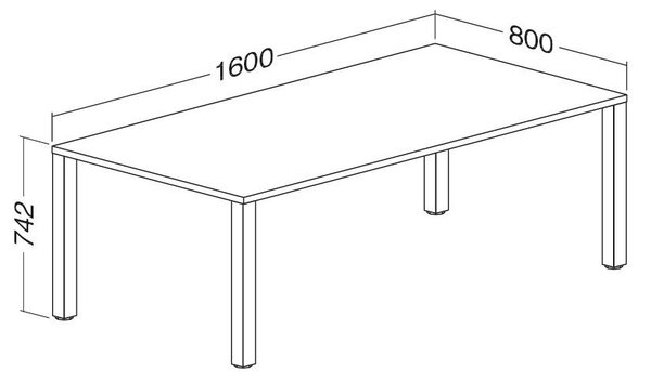 Stôl ProOffice B 80 x 160 cm, buk