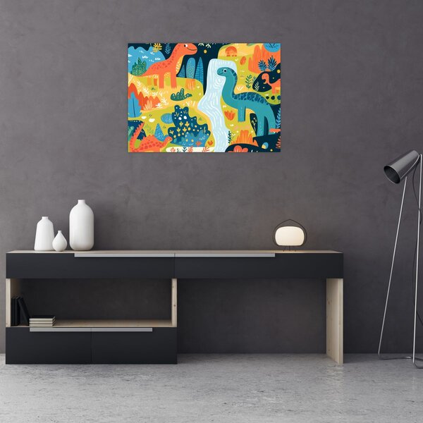 Obraz - Veselí dinosaury (70x50 cm)