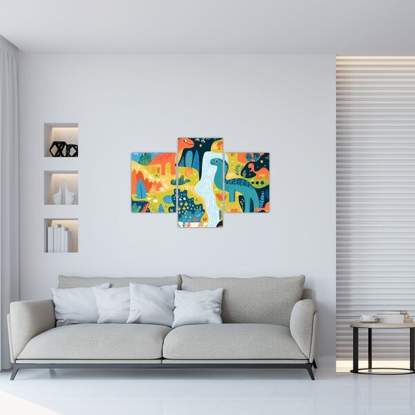 Obraz - Veselí dinosaury (90x60 cm)