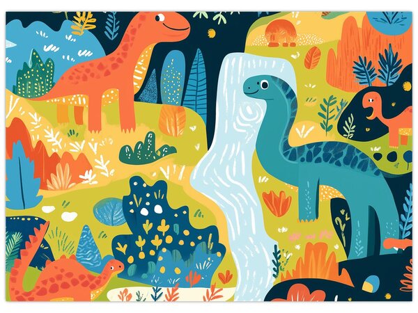 Obraz - Veselí dinosaury (70x50 cm)