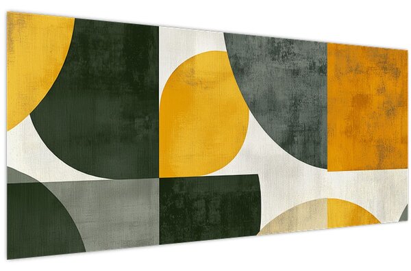 Obraz - Abstrakcia v olivovej farbe (120x50 cm)