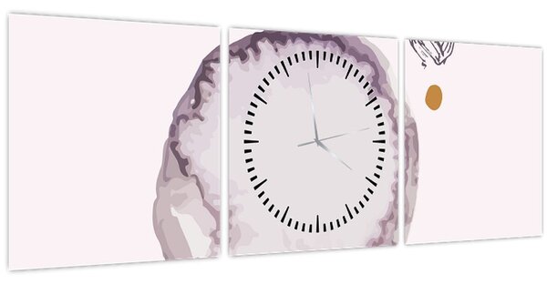Obraz - Fialový minimalizmus N⁰4 (s hodinami) (90x30 cm)