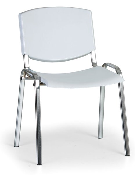 Konferenčná stolička Design - chrómované nohy, sivá