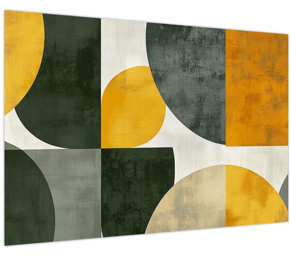 Obraz - Abstrakcia v olivovej farbe (90x60 cm)