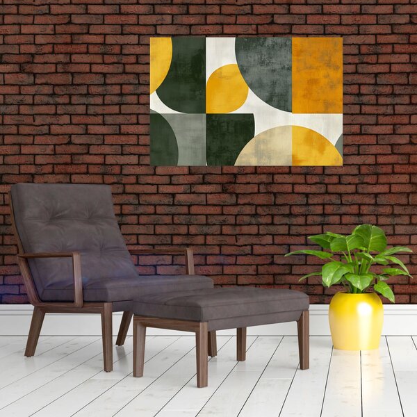 Obraz - Abstrakcia v olivovej farbe (90x60 cm)