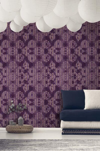 MINDTHEGAP Washed Shibori Burgund - tapeta