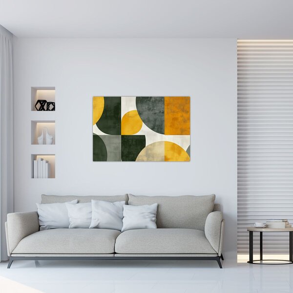 Obraz - Abstrakcia v olivovej farbe (90x60 cm)