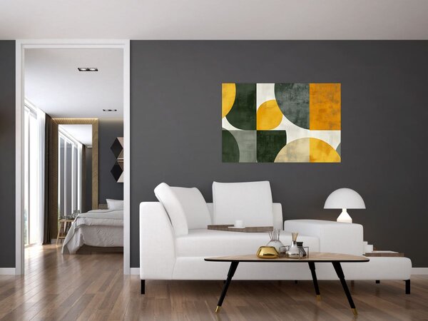 Obraz - Abstrakcia v olivovej farbe (90x60 cm)