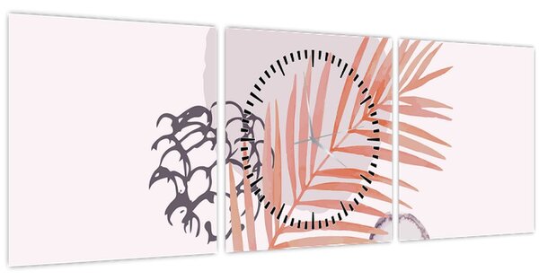 Obraz - Fialový minimalizmus N⁰3 (s hodinami) (90x30 cm)