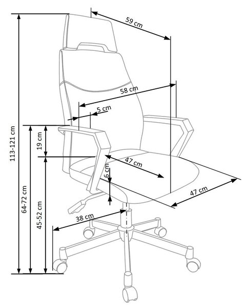 Kancelárska stolička Olaf, sivá / čierna