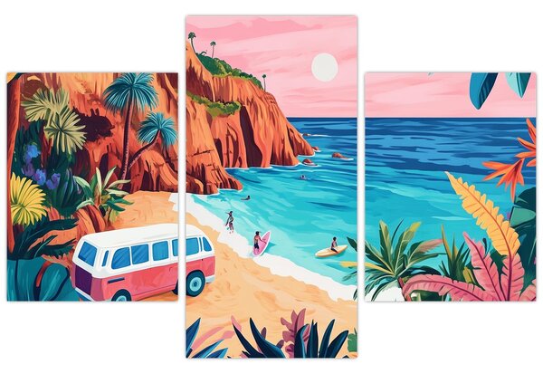 Obraz - Karavan pri oceáne (90x60 cm)