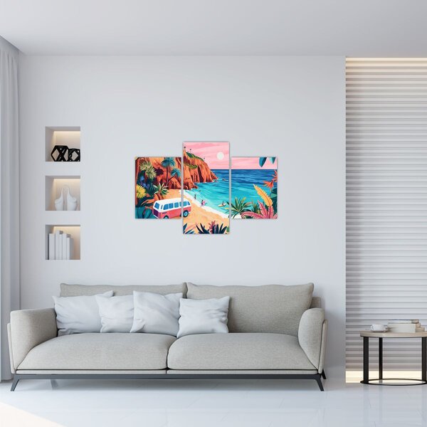 Obraz - Karavan pri oceáne (90x60 cm)