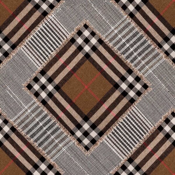 MINDTHEGAP Checkered Patchwork Mid Brown - tapeta
