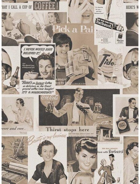 MINDTHEGAP Retro Ads Sepia - tapeta
