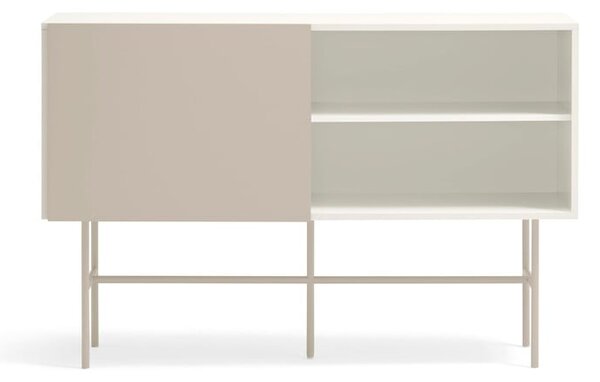Béžovo-krémová nízka komoda s posuvnými dverami 140x91 cm Nube – Teulat