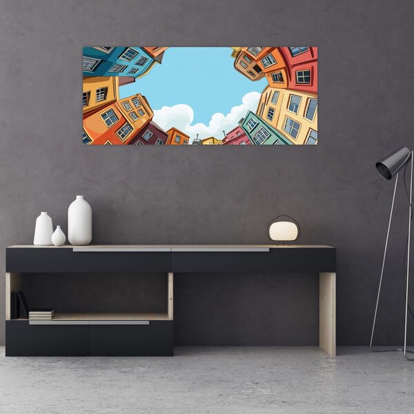Obraz - Medzi domami (120x50 cm)