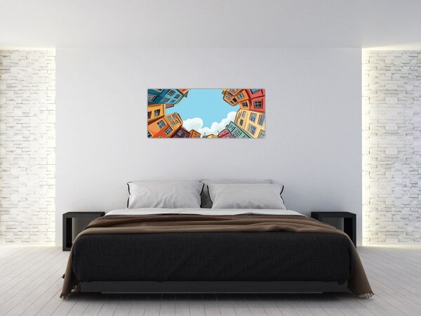 Obraz - Medzi domami (120x50 cm)