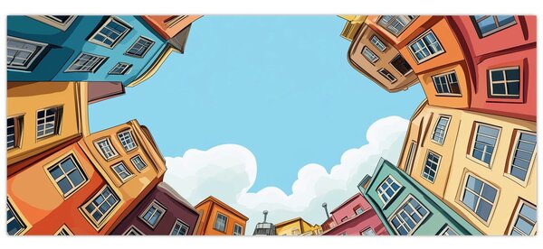 Obraz - Medzi domami (120x50 cm)