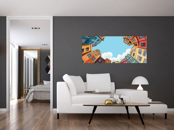Obraz - Medzi domami (120x50 cm)