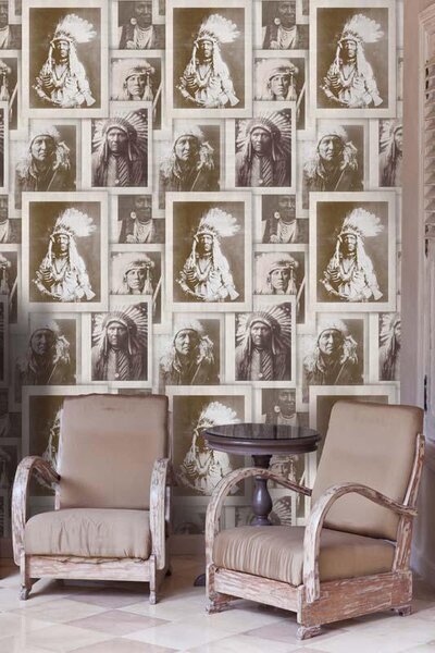 MINDTHEGAP Indian Chiefs Sepia - tapeta