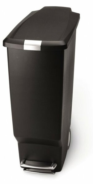 Úzky pedálový kôš 40 l čierny plast, čierna