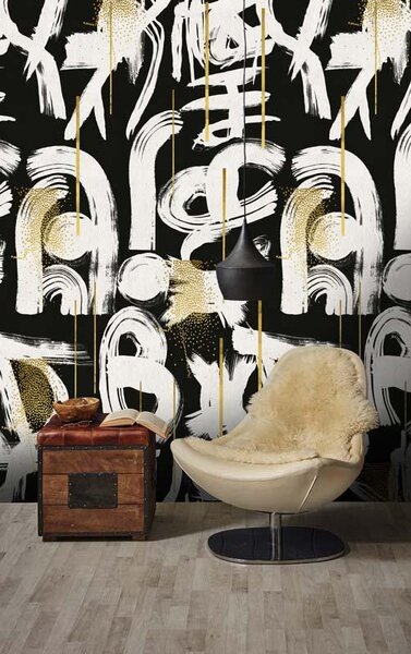 MINDTHEGAP Gestural Abstraction Anthracite - tapeta
