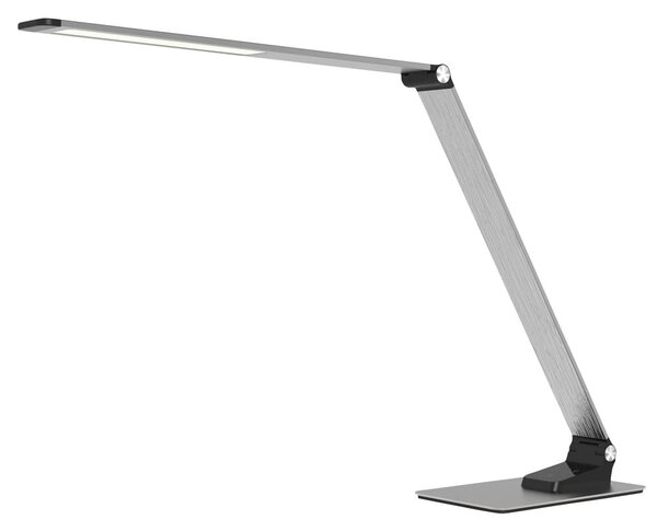 LED stolná lampička stmievacia, strieborná