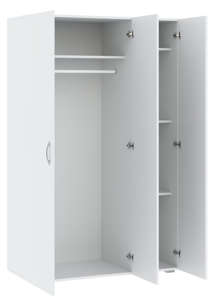 Trojdverová šatníková skriňa 111 cm RICHLAND - biela