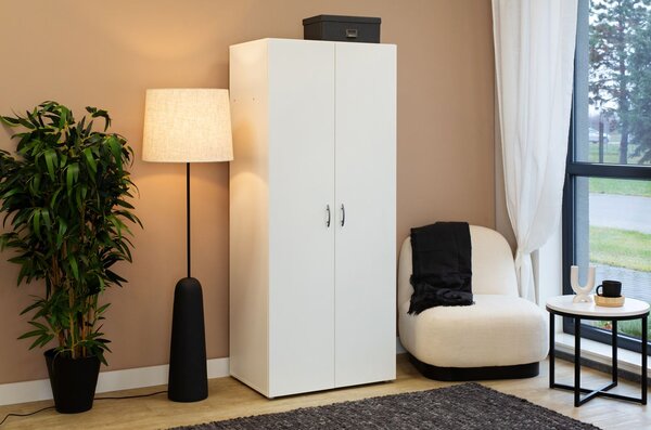 Dvojdverová šatníková skriňa 74 cm RICHLAND - biela