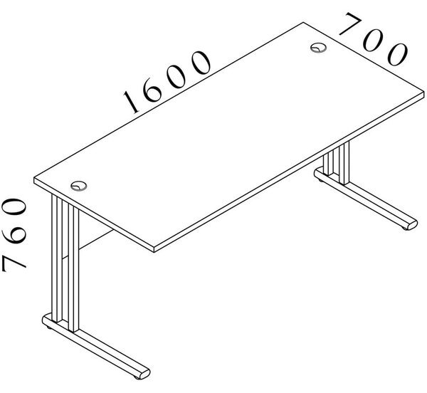 Stôl Visio LUX 160 x 70 cm, orech