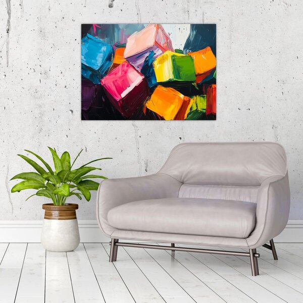 Obraz - Farebné kocky (70x50 cm)