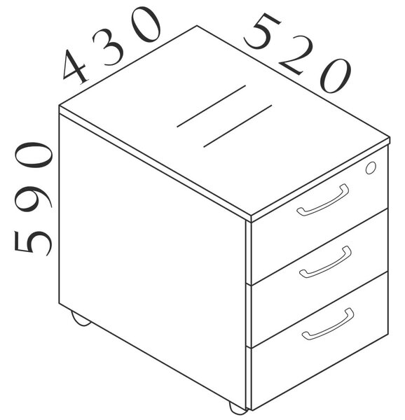 Kontajner Visio LUX 43 x 52 cm, orech