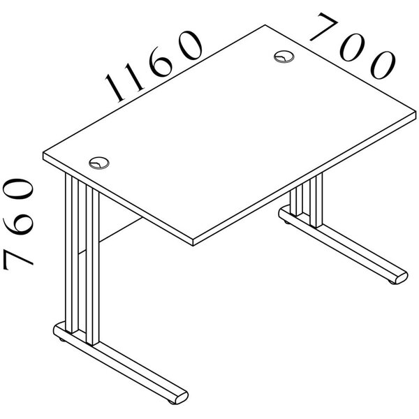 Stôl Visio LUX 116 x 70 cm, orech