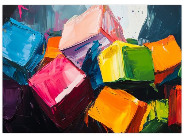 Obraz - Farebné kocky (70x50 cm)