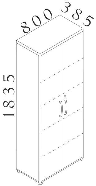 Vysoká skriňa Visio LUX 80 x 38,5 x 183,5 cm, orech
