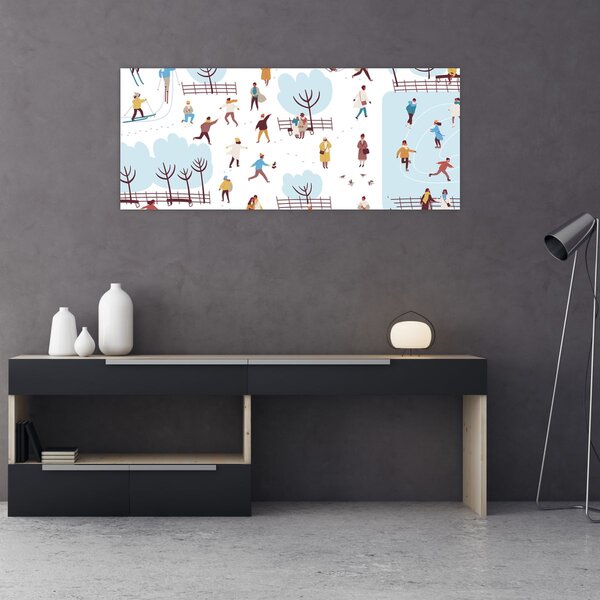 Obraz - Veselá zima (120x50 cm)