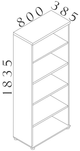 Vysoká skriňa Visio LUX 80 x 38,5 x 183,5 cm, orech