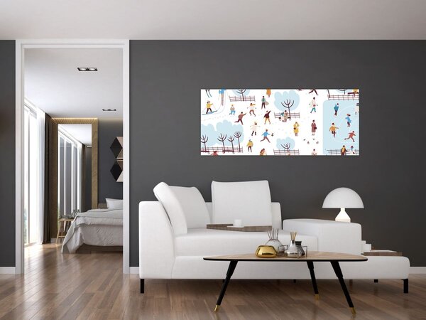 Obraz - Veselá zima (120x50 cm)