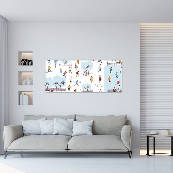 Obraz - Veselá zima (120x50 cm)