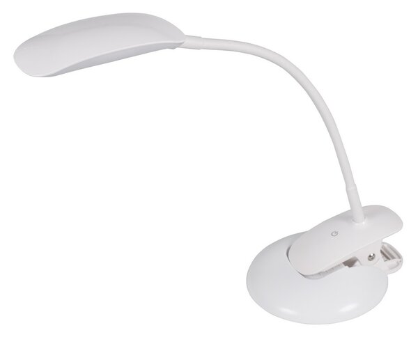 Stolná LED lampička 2 v 1 - podstavec a clip 5 W, biela