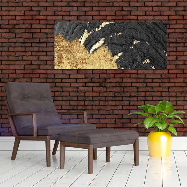 Obraz - Zlatá štruktúra N⁰1 (120x50 cm)
