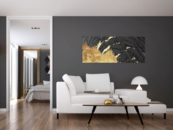 Obraz - Zlatá štruktúra N⁰1 (120x50 cm)