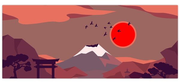 Obraz - Hory Fudži (120x50 cm)