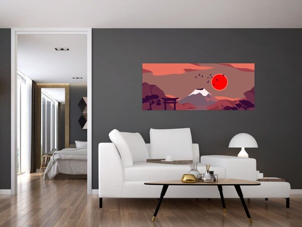 Obraz - Hory Fudži (120x50 cm)